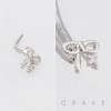 DAINTY COQUETTE BOW PIERCING 316L SURGICAL STEEL L-SHAPE NOSE RING